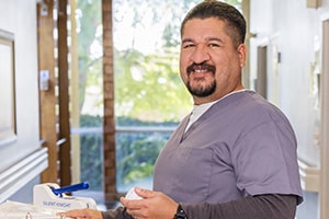a nurse in the hallway at Waterman Canyon